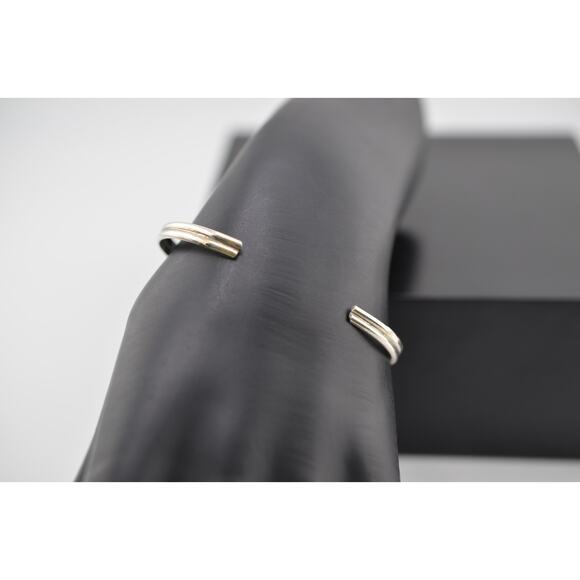 Native America Navajo Sterling Silver Black Onyx Bracelet Cuff By Ernest Wood - Picture 3 of 4